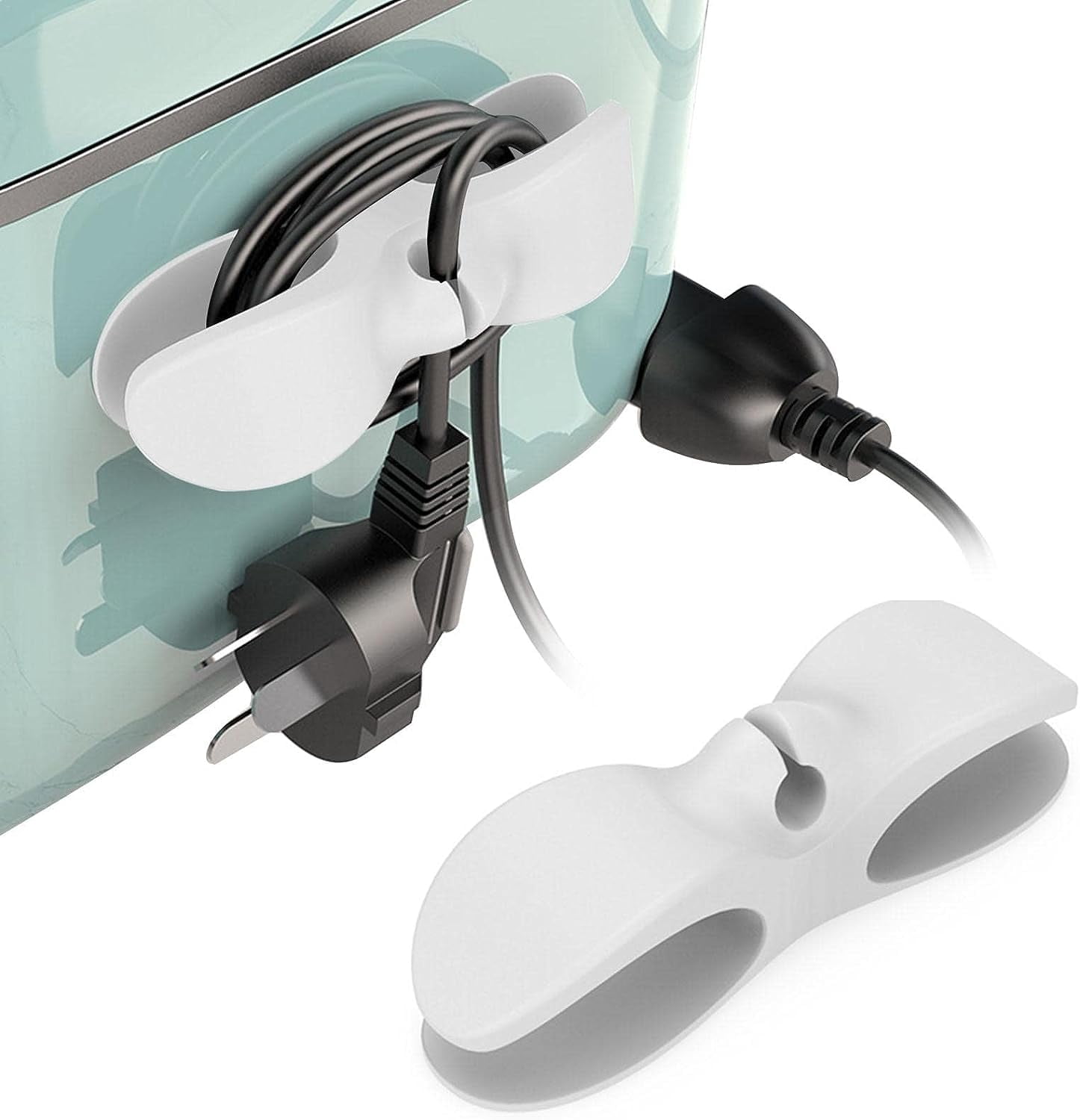 SisBroo 4-Pack Appliance Cord Organizers - Silicone Cord Wraps To Stick On Blender, Mixer, Coffee Maker