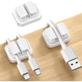 thumbnail image 1 of Cord Organizer Spring Clip Holder - [1 Small Clip Hold 3 Cords] Desk Cable Management Clip Holder, Adhesive Phone Charger Wire Keeper for Desk Nightstand Office Car, Desk Accessories, 3Pcs, 1 of 7