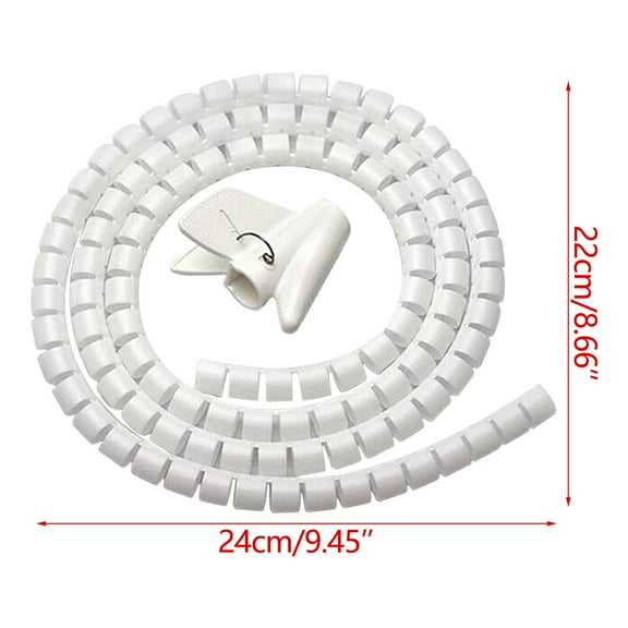 Cord Wrap, Spiral Cable Sleeve, Wire Wrapper for Cables 0.39-1.5in Diameter, Computer Cord Organizer, Wrap by Hand Cord Bundler - 0.39in - 1.5in Diameter