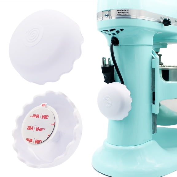 The Cord Wrapper 2 Pack White - Patented Cord Organizer, Heat-Resistant Cord Wrappers for Kitchen Appliances, Computer Cord Organizer, & More, 3 x 1.5 Inches, Stick On Cord Organizer for Appliances