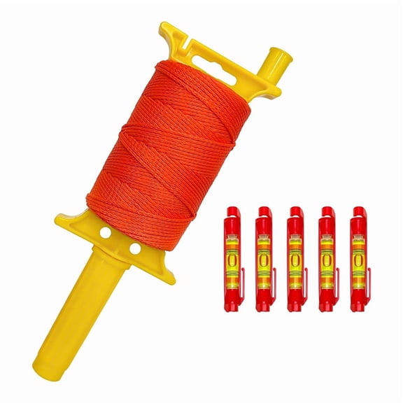Cord with Handle, 18 540ft Braided Construction Nylon Cord, Cord Reel with 5 Built-in Levels for DIY and Gardening Work