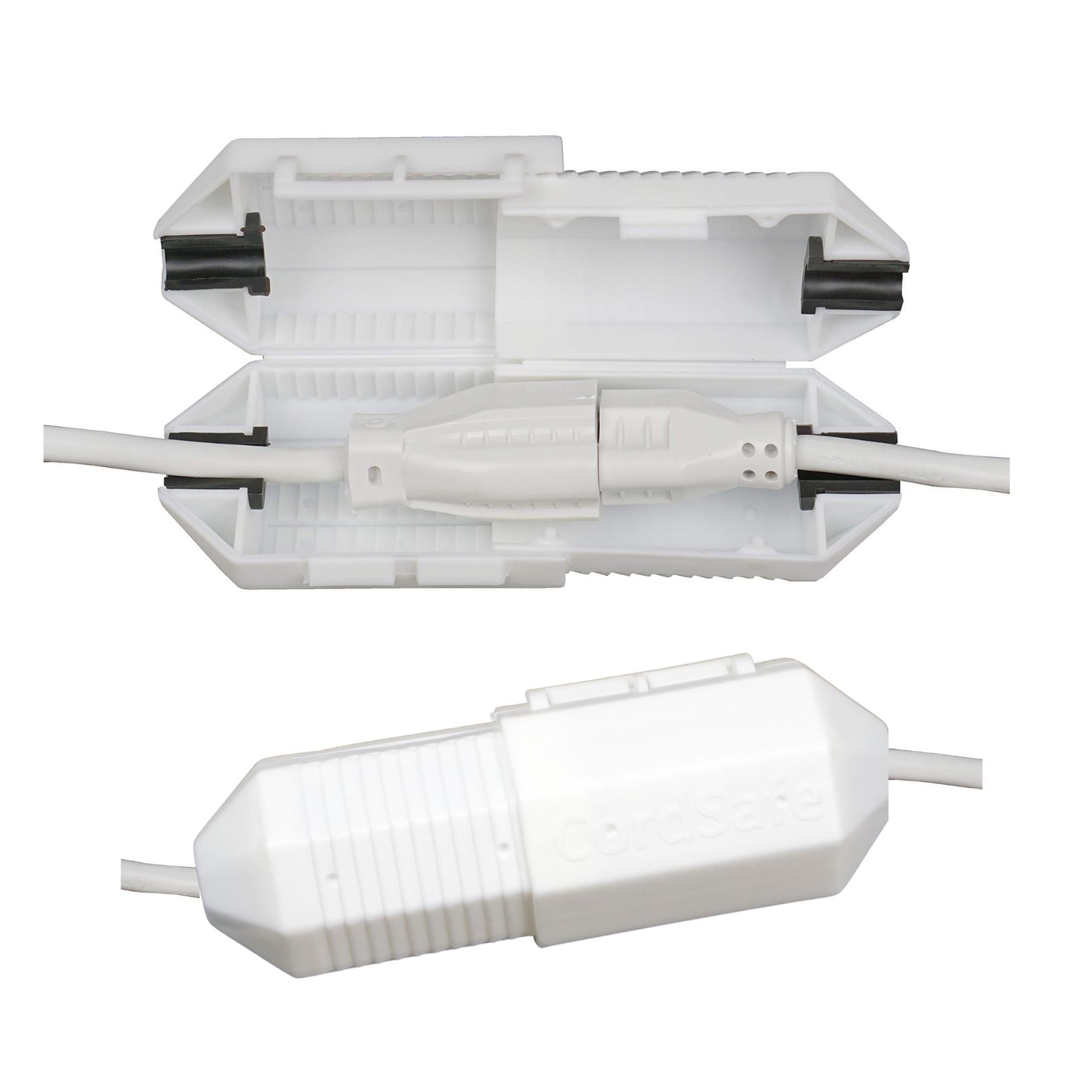 CordSafe Plus Weatherproof Ext. Cord Protector, Safety Cover, String Christmas Lights, White 1pk