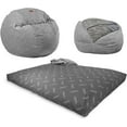 thumbnail image 1 of CordaRoy's Chenille Convertible Bean Bag Chair, Queen Classic, Charcoal, 1 of 14