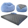 thumbnail image 1 of CordaRoy's Chenille Convertible Bean Bag Chair to Bed, As Seen on Shark Tank, Queen Size, Slate, 1 of 7