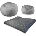 thumbnail image 1 of CordaRoy's Faux Fur Convertible Bean Bag Chair, King Classic, Gray, 1 of 15