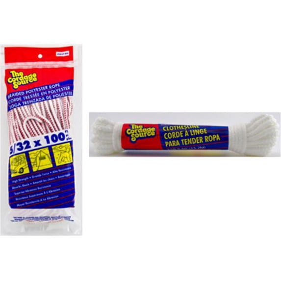 Rope, 50ft, Wht, 20lb., Polyester 25S-WA