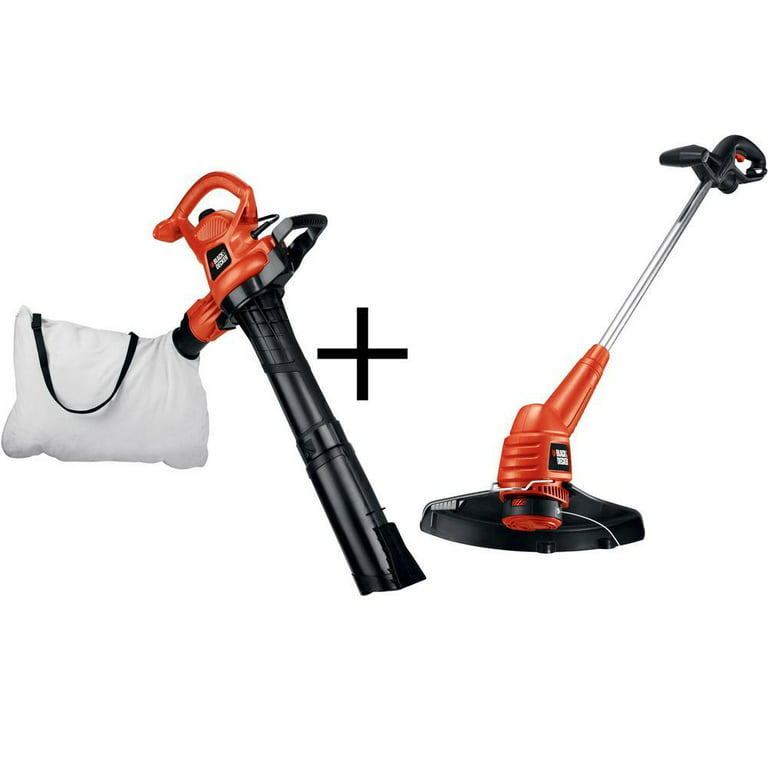 Black+decker Corded Electric 3-in-1 Leaf Blower, Vacuum, Mulcher and 2-in-1 String Trimmer & Grass Edger Combo Kit