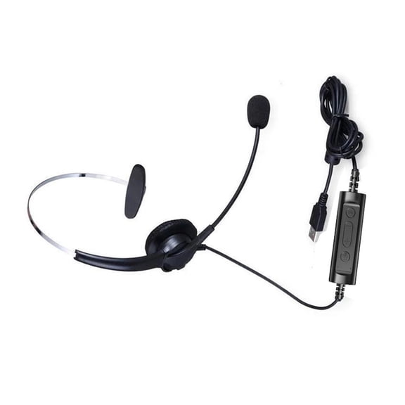 Corded Headphone with Microphone Noise Cancelling Computer Headphone for PC Laptop Business Home Office Call Center