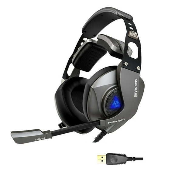 Corded Headphones With Microphone Color Light Headsets For Immersive Gaming
