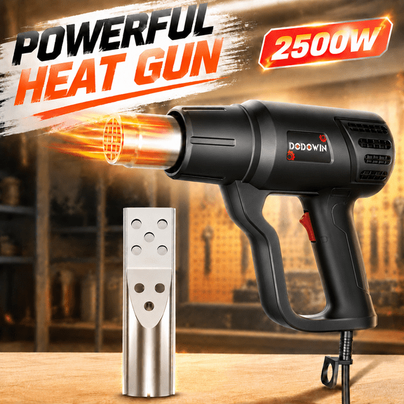 Corded Heat Gun Kit with Storage Case, Multipurpose Hot Air Tool for Home and Workshop, Complete Craft and Repair Set
