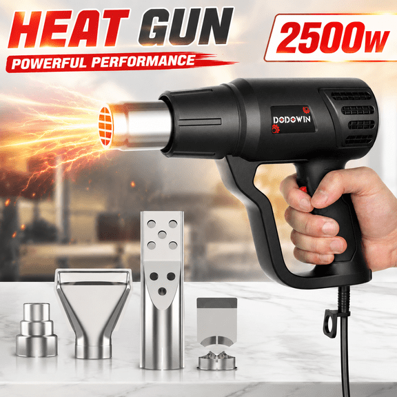 Corded Heat Gun with Precision Nozzle, Hot Air Tool for Electronics Repair, Soldering, and Shrink Wrap, Compact Workbench Tool