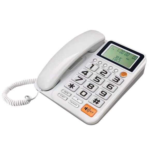 Corded Landline Phone Big Button Landline Phone Call Display Fixed Telephone for Home Hotel Bathroom Guest Room