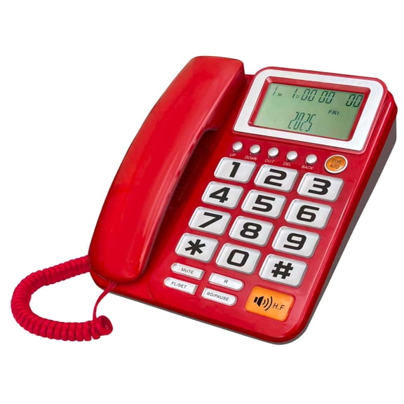 Corded Landline Phone Big Button Landline Phone Call Display Fixed Telephone for Home Hotel Bathroom Guest Room