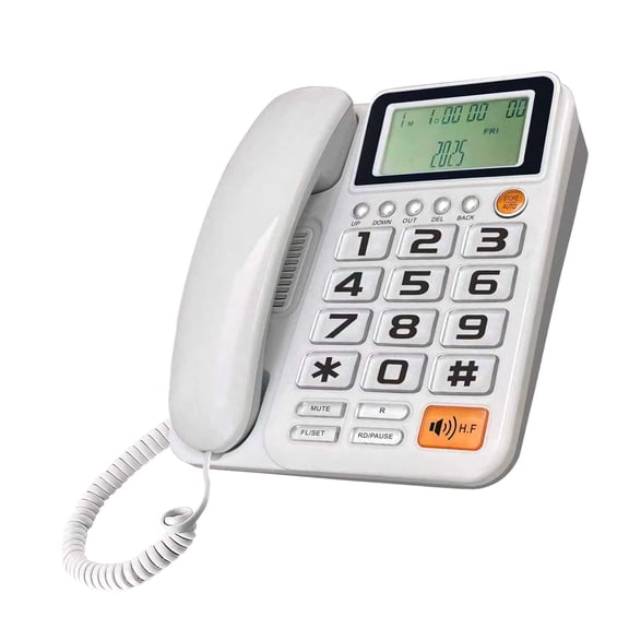 Corded Landline Phone Big Button Landline Phone Call Display Fixed Telephone for Home Hotel Bathroom Guest Room