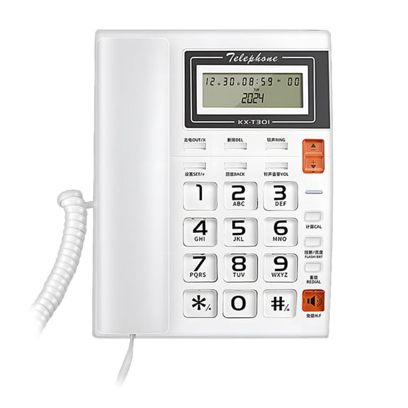 Corded Landline Phone Big Button Landline Phones with Caller Identification Fixed Telephone for Office Hotel Reception