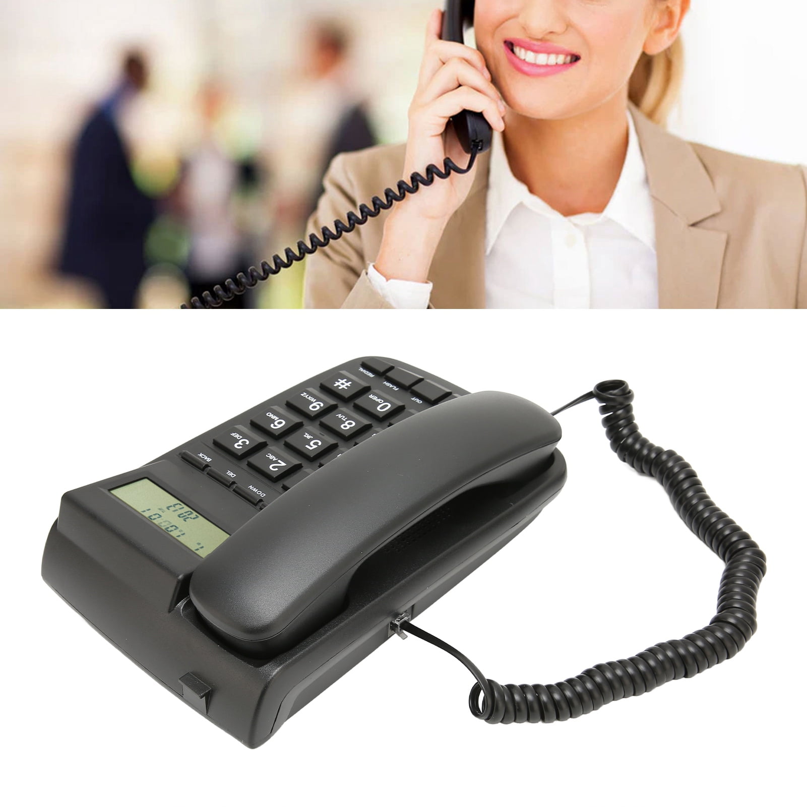 Corded Landline Phones, Caller ID Telephones, Large Buttons Corded