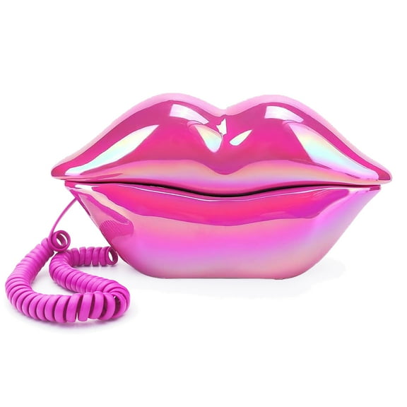 Corded Landline Phones for Home, Funny Novelty Lip Phone Gift, Wired Mouth Telephone Real Landline Home Office Telephones Furniture Decor (Rose)