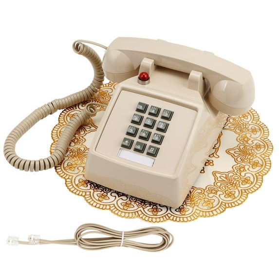 Corded Landline Telephone with Adjustable Volume & Ringtone, Clear Sound Vintage Phone, Old Fashioned Desk Senior Telephone Decor for Home Office Hotel