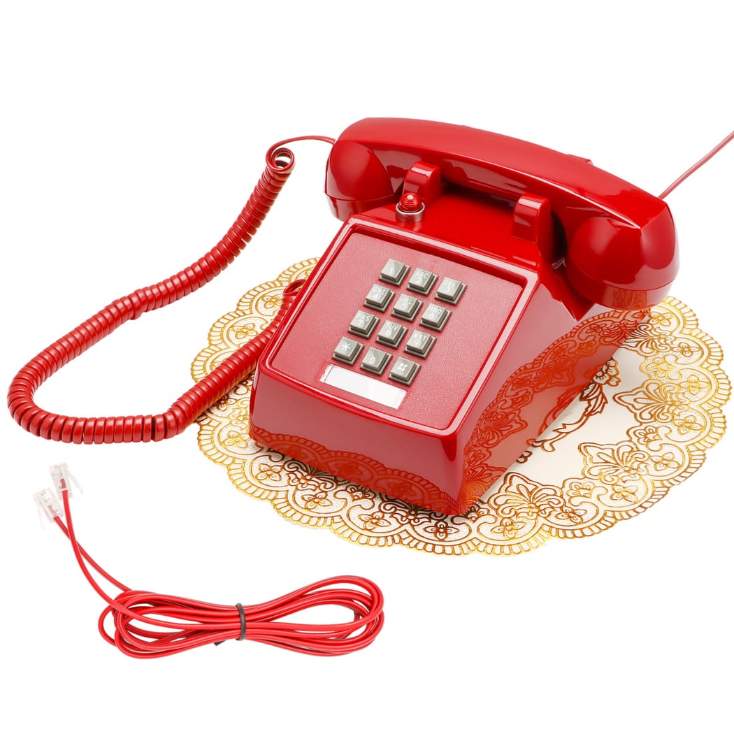 Corded Landline Telephone with Adjustable Volume & Ringtone, Clear Sound Vintage Phone, Old Fashioned Desk Senior Telephone Decor for Home Office Hotel