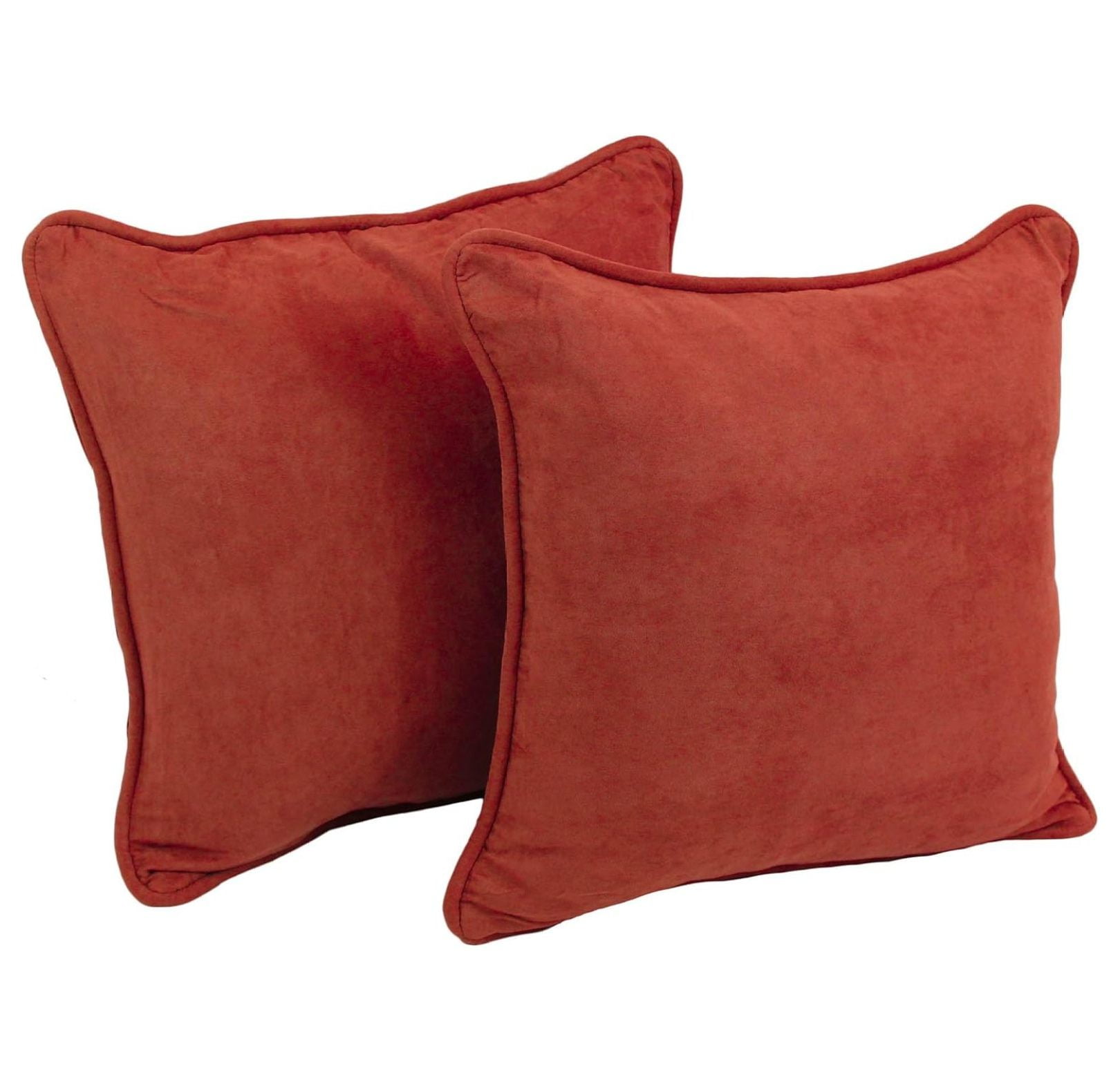 Corded Microsuede Throw Pillow, 18", Cardinal Red 2 Count