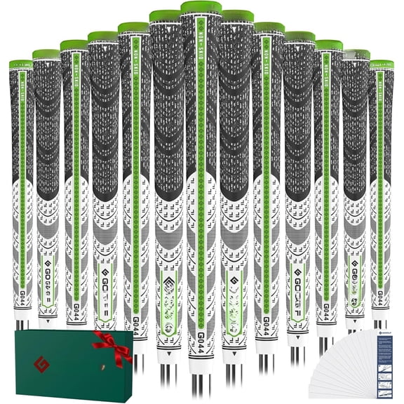 Corded Natrual Rubber Golf Grips 13 Pack, Rib Improved Control Multi-compound Hybrid Golf Club Grips with 15 count Tapes or Full Kits