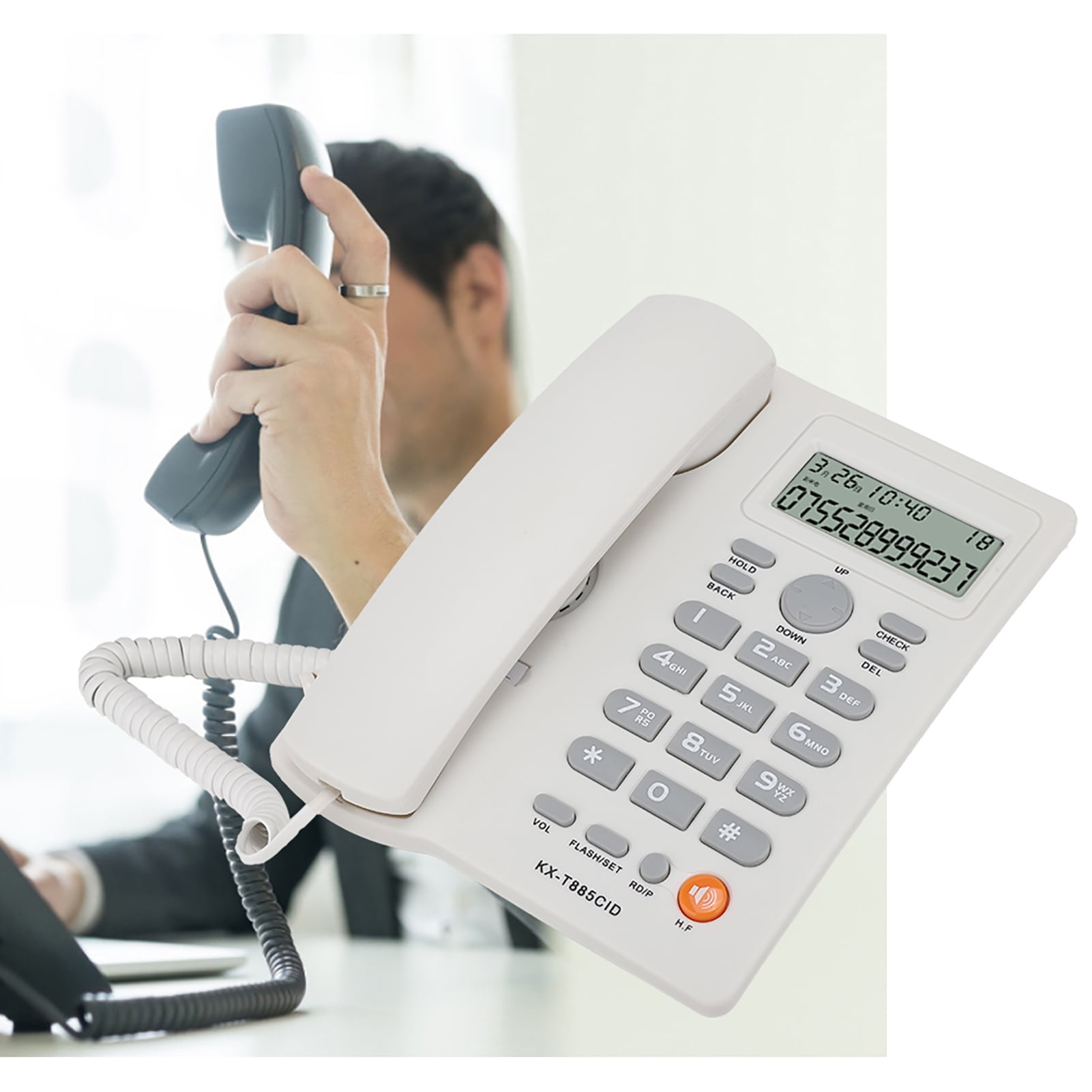 Corded Phone, Landline Phones Hands Calling Caller ID Phone With Speed Dial For Y Last Number