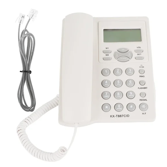 Corded Phone, Noise Cancelling Clear Sound Corded Phone With Speakerphone Hands Free Call ABS Real Time Date For Homes For Offices