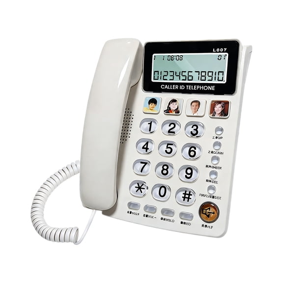 Corded Phone With Extra Large Number Visible Caller And Volumes Adjustment Wheel For Easy Use