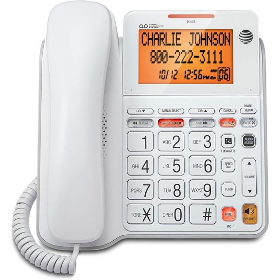 Corded Phone with Digital Answering System, Caller ID, Large Tilt Display