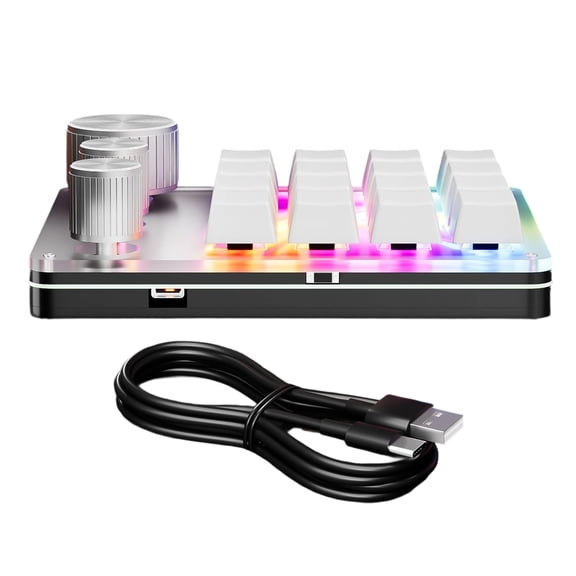 Corded Programmable Keypad USB C 16-Key 3 Knobs Hotswap Mechanical Design for Gaming and Application