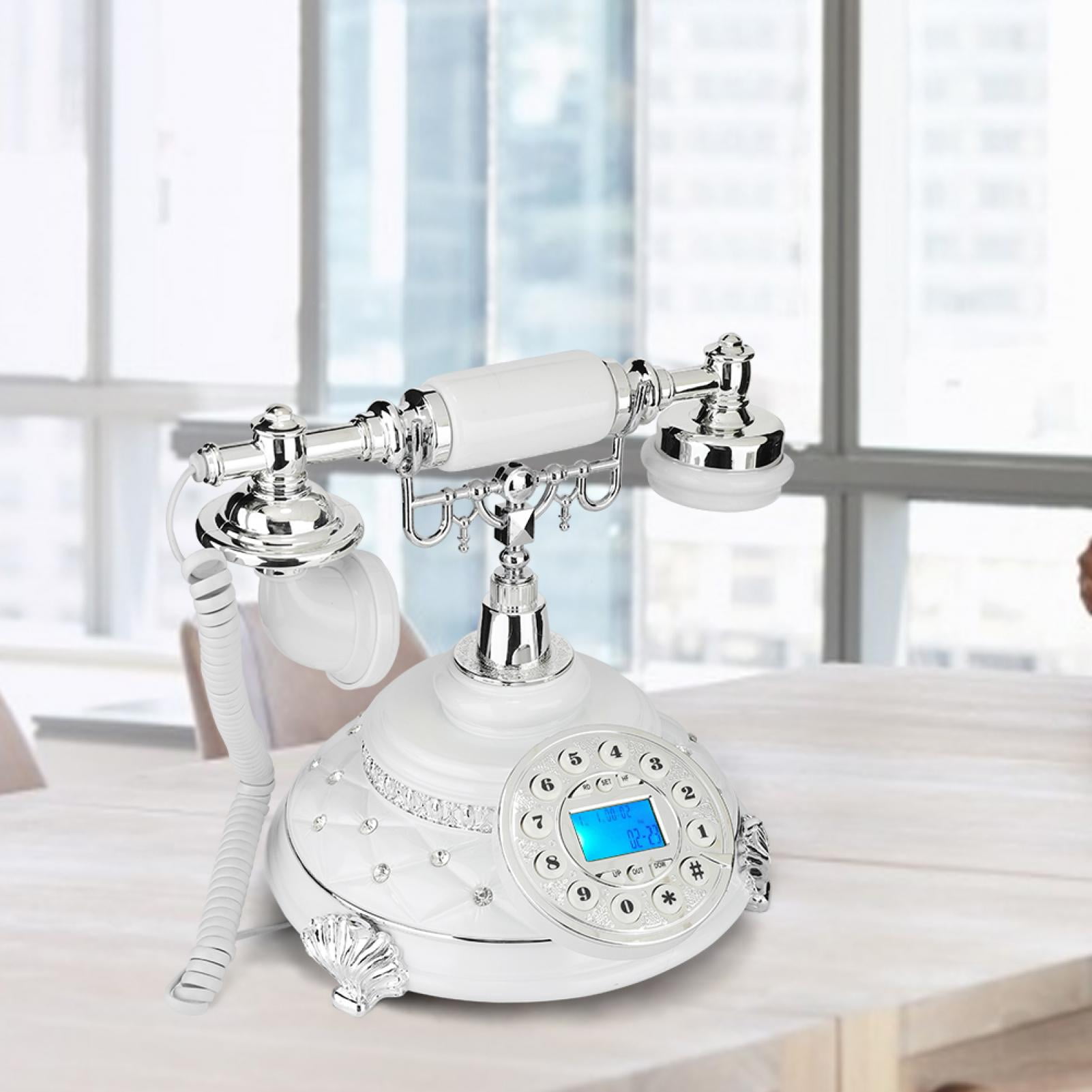 Corded Retro Landline Phone, Vintage Classic Desk Telephone With FSK