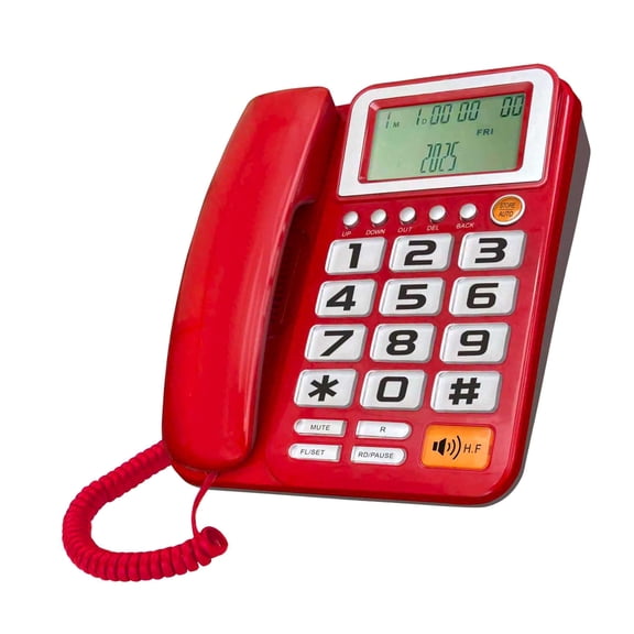 Corded Telephone Basic Landline Phone for Seniors Analog Home Phone with Call Display Small Desk Guest Room Telephone