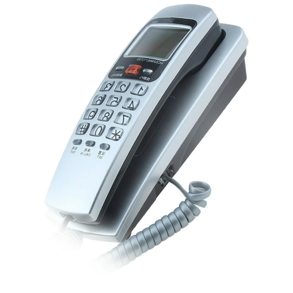 Corded Telephone Desk and Wall Mount with Caller Display Last Number Redial and Query Functions for Office and Home