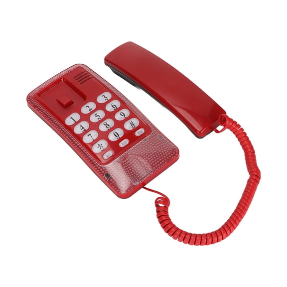 Corded?Telephone, Quick Flash Function Wall?Mounted?Home?Phone For Hotel? For Office Red