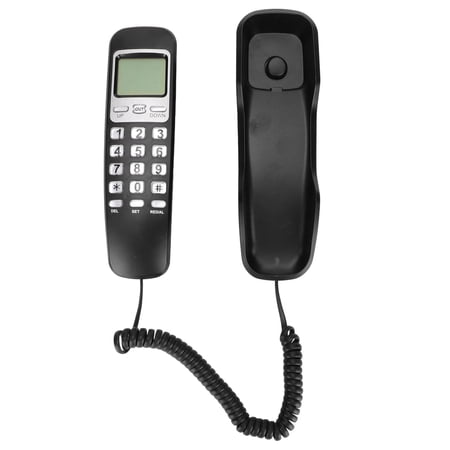 Corded Telephone for Home & Office, KX-T333CID Wall Mount Landline Phone with Caller ID & Redial Function, Black