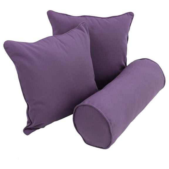 Corded Twill Throw Pillow Set, Grape 3 Count