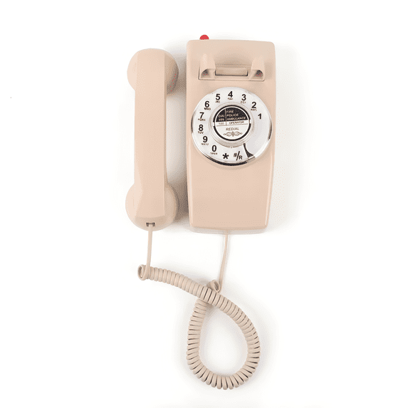 Corded Vintage TRIMLINE Home Phone, Easy Wall-Mount Landline Phone, Antique Rotary Dial Senior Phones,Last Number Redial, Loud Bell,Retro Working Wall Telephones for Home/Office/Hotel/School
