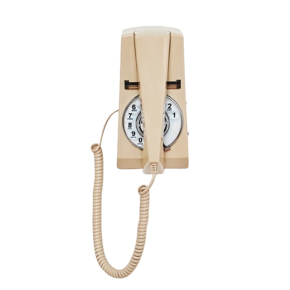 Corded Vintage Wall Phone, Ivory Wall-Mounted Landline Phones with Redial, Old Fahsion Rotary Dial Telephone Set for Home/Office/Hotel/School, Antique Decorative Trimline Phonee. You dial exactl