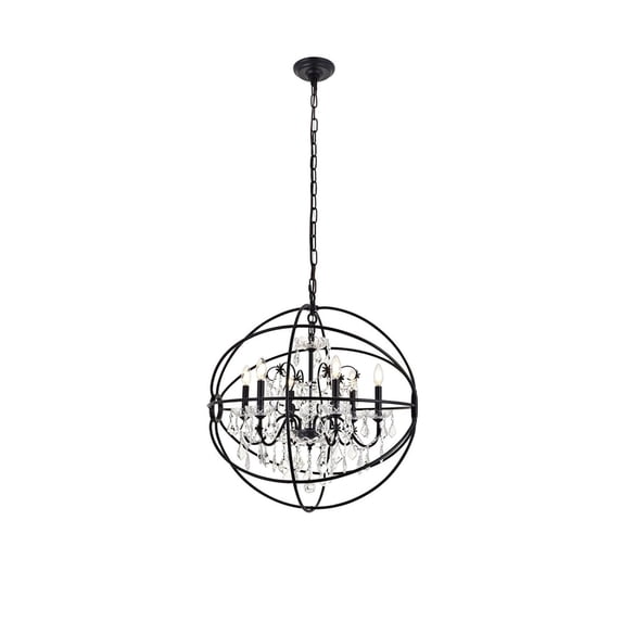 Cordelia 6 Light black Crystal Pendant