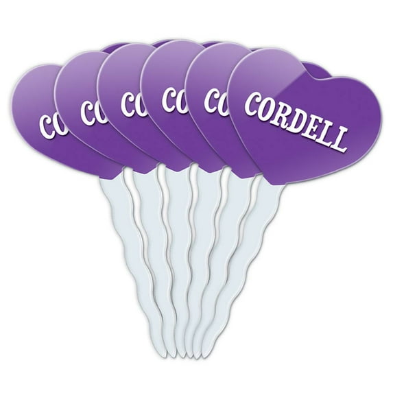 Cordell Heart Love Cupcake Picks Toppers - Set of 6
