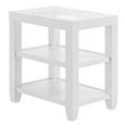 thumbnail image 1 of Cordero Wood and Glass Top White Chairside End Table with Shelves Storage, 1 of 6