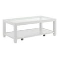 thumbnail image 1 of Cordero Wood and Glass Top White Coffee Table with Shelf Storage, 1 of 5