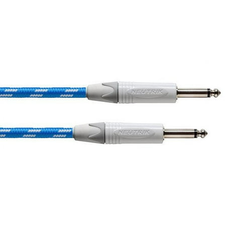 Cordial - Premium Instrument White/Blue Sky Textile Cable - Blue