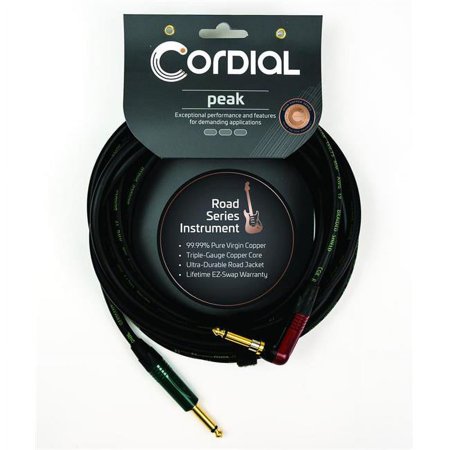 Cordial 20' Copper Instrument Cable 1/4 Straight to Right Angle - CRI6RP-SILENT