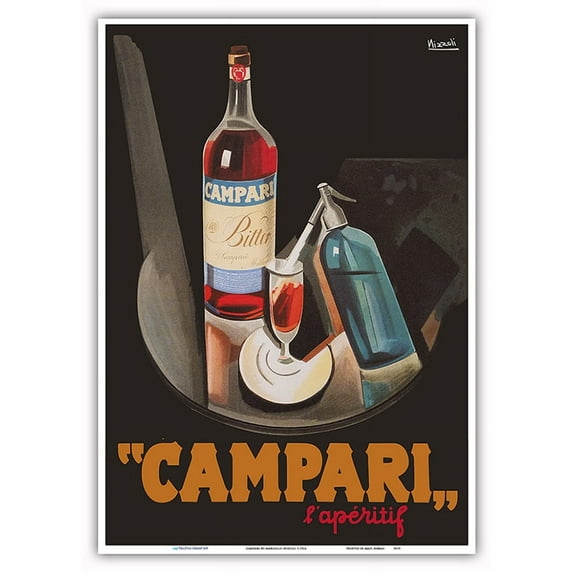 Cordial Campari - French Liquor - Vintage Advertising Poster by Marcello Nizolli c.1926 - Master Art Print 10in x 14in