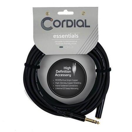 Cordial - Essentials Series 16-Foot Stereo Headphone/Line Extender Cable - Black