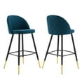 thumbnail image 1 of Modway Cordial Fabric Bar Stools - Set of 2 in Azure, 1 of 7