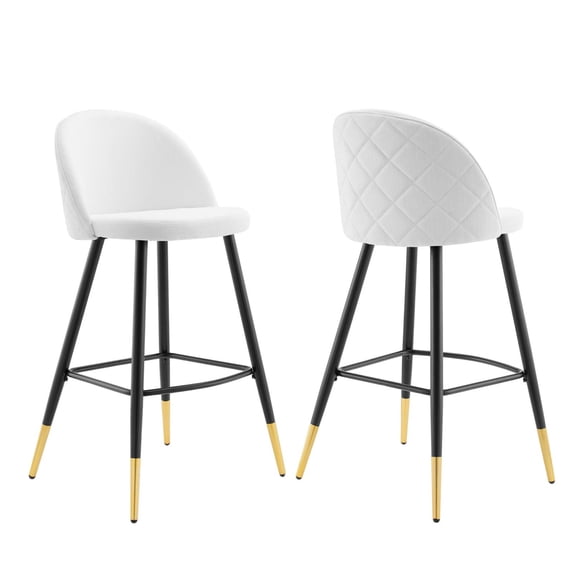 Cordial Fabric Upholstered Bar Stools - Set of 2: Whimsical Design, Comfortable Seating