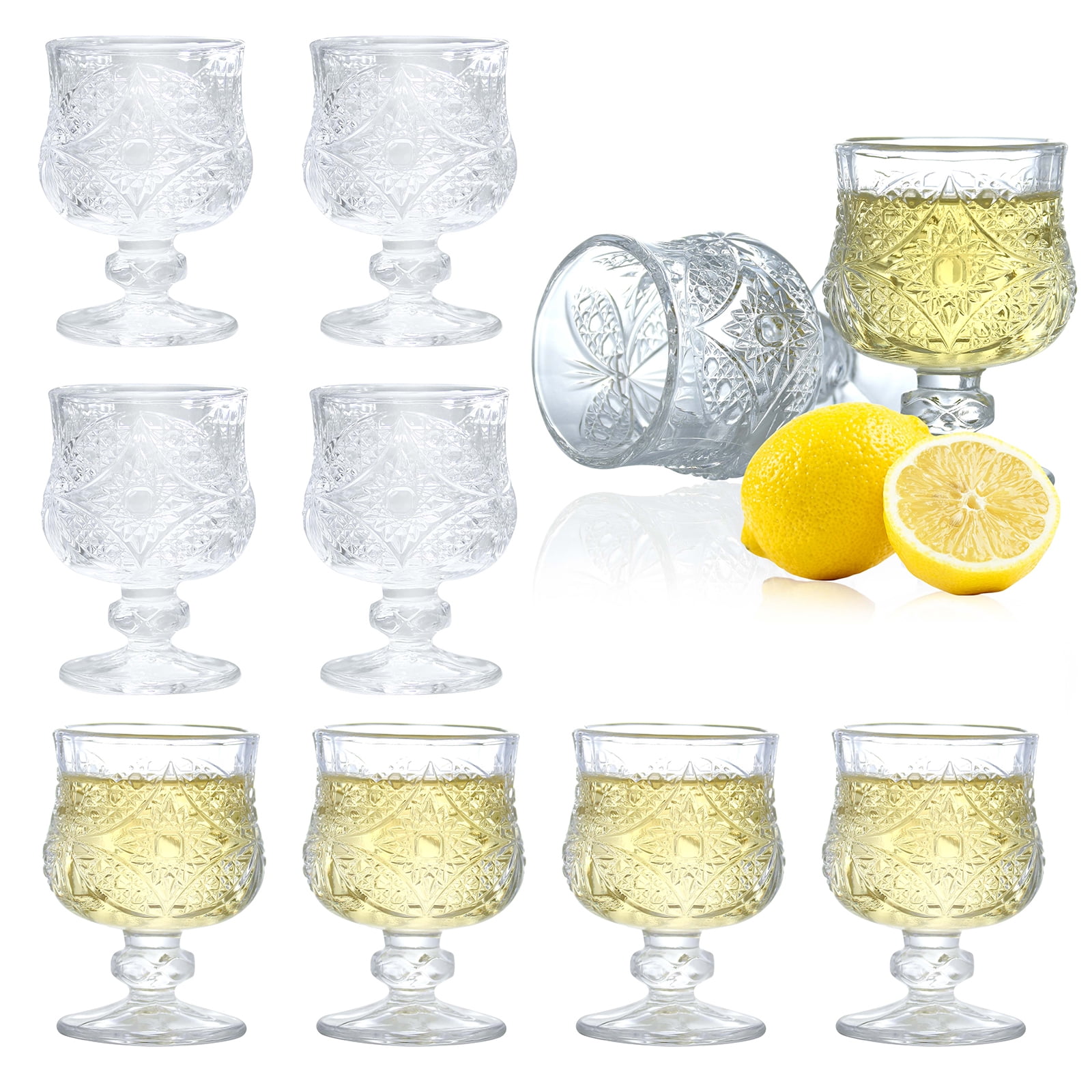 Cordial Glasses,1.7oz/50ml,Shot Glasses Set of 8,shot glasses with stem/tequila shot glasses/Sherry glasses