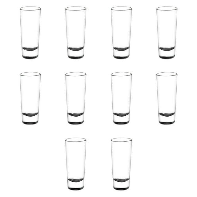 Cordial Shooter Shot Glasses 2 oz. Set of 10, Bulk Pack - Great for Birthdays, Parties, Indoor & Outdoor Events - Black